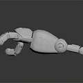Detailed White Robotic Arm 3D Model With Articulated Joints And Components 3d model