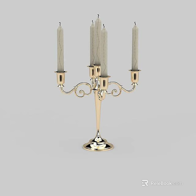 Elegant Golden Table Lamp With Decorative Curved Base And Classic Design 3d model 
