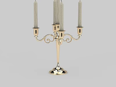 Elegant Golden Table Lamp With Decorative Curved Base And Classic Design 3d model