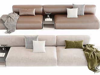 Modern Sofa Three-Seat Sofa Leather Sofa Living Room Sofa 3d model