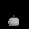 Modern White Spherical Pendant Light With Silver Top For Contemporary Interior Design 3d model