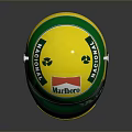 Weapon Themed Racing Helmet Featuring Honda Marlboro And Nacional Logos