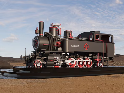 Vintage locomotive steam locomotive 3d model