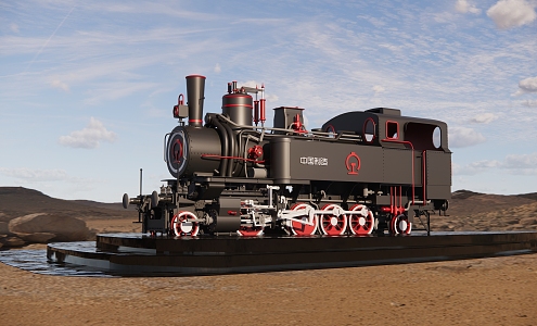 Vintage locomotive steam locomotive 3d model