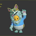 Cute Corgi Game Movie Character Wearing Blue Sweater With Yellow Smiley Pattern Sticking Tongue Out