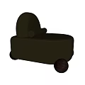 Modern Single Seater Sofa With Textured Fabric And Round Dark Wooden Legs Design