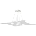 Modern White Hanging Chandelier With Streamlined Wave Design And Circular Cutouts 3d model
