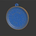 Golden Circular Pendant With Intricate Floral Patterns As Stylish Clothing Accessory