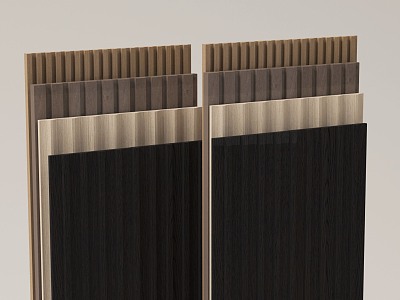 Modern wall panel background wall wave board wood veneer line model