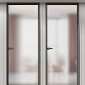 Modern Glass Door Minimalist Glass Door 3d model