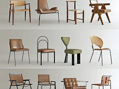 Stylish Leisure Accent Chairs In Various Designs And Materials For Home Decor 3d model
