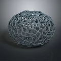 Gray 3D Spherical Object With Intricate Hollow Mesh Structure Design 3d model