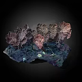 Vibrant Abstract Leaf Sculpture With Metallic Texture On Dark Decorative Base