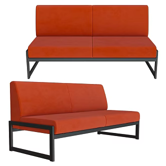 Chiedo Cover Modern Minimalist Two-Person Fabric Sofa Two-Person Sofa Minimalist Sofa 3d model