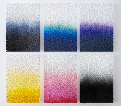 Wall Decor Set Of Six Textured Panels With Gradient Color Tones For Interior 3d model