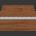 Wooden Bed Frame Furniture With Simple Headboard And White Mattress Design