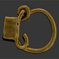 Elegant Vintage Gold Jewelry Ring With Square Lock And Loop Design