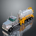 Silver And Yellow Utility Truck With Large Storage Tank For Industrial Transportation Use