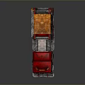 Red Fire Truck With Detailed Design Silver Parts And Orange Top Reflective Surface
