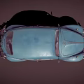 Vintage Blue Beetle Car With Classic Retro Body Design And Rounded Shape