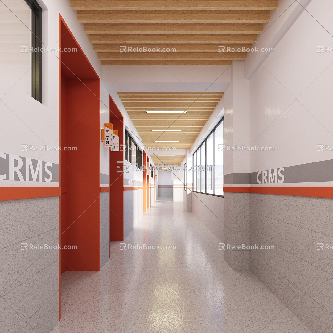 Modern School Average Corridor Average Promenade Corridor model