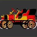 Classic Design Electric Toys Including Vintage Cars Bikes With Red Yellow Accents