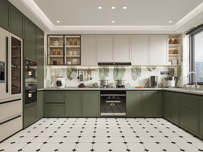 French enclosed kitchen appliances 3d model