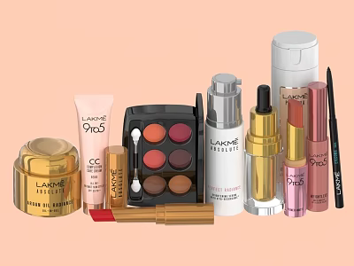 Luxurious High Quality Cosmetics Collection With Facial Creme Serum Lipstick And Eyeshadow Palette 3d model