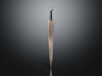 Medieval Metal Sword With Black Hilt Round Pommel And Engraved Blade Design 3d model Medieval Metal Sword With Black Hilt Round Pommel And Engraved Blade Design 3d model