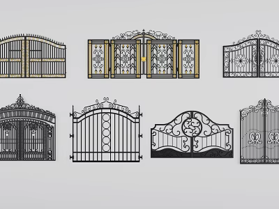 Iron Gates With Various Decorative Designs And Classic Styles For Home 3d model
