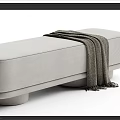modern bed end stool sofa stool sofa bench 3d model