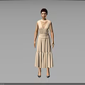 Stylish Female Model In Pink Sleeveless Dress Standing Against Gray Gradient Background