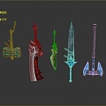 Cold weapons Sword Sword Sword Sword Axe Hook Fork Spear Trident Melee Weapon Military 3d model