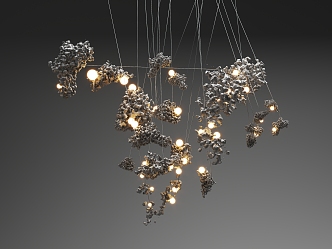 Modern shaped chandelier 3d model