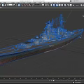 Detailed Military Warship 3D Model With Turrets Mast And Deck Structures
