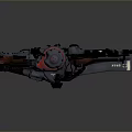 Futuristic Sci Fi Mechanical Weapon With Red Core And Black Armored Structure