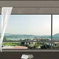 modern floor-to-ceiling windows 3d model
