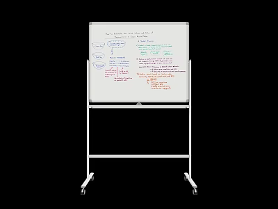 Musical Instruments and Art Supplies Career Planning Handwritten Mind Map on Whiteboard 3d model