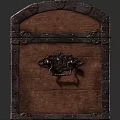 Vintage Wooden Trunk With Ornate Metal Hardware And Classic Design Details