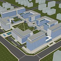 Modern Industrial Factory Complex Design With Multiple Buildings And Green Spaces 3d model