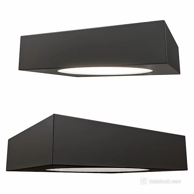 Black Square Downlight Spotlight Featuring Modern Design Sleek Black Surface and Bright Light 3d model 