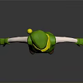 Elf Character In Green Costume With Red And White Striped Leggings And Hat