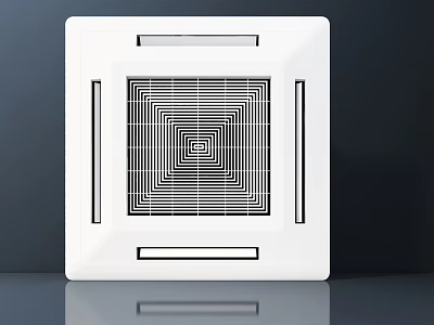White Square Air Conditioner Vent With Modern Grid Design On Dark Background 3d model