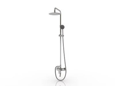 Modern Stainless Steel Shower System With Overhead Head And Handheld Sprayer 3d model