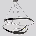 Modern Chandeliers with Sleek Curved Metal Lines and Contemporary Circular Hanging Design
