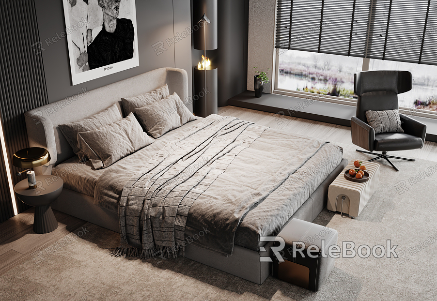 Modern Minotti Background Double Bed model