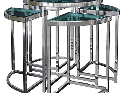 Modern Bar Counter Interior With Sleek Metal Frame And Glass Top 3d model