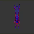 Red Purple 3D Horse Skeleton Vascular Structure Detailed Digital Visualization Model 3d model