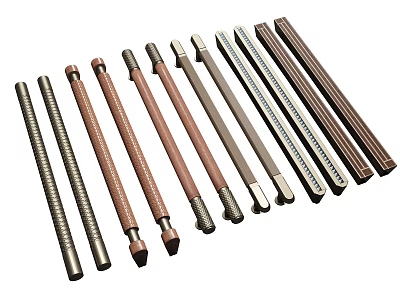 Various Style Furniture Handles in Different Materials for Cabinets and Drawers 3d model
