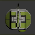 Modern Green White Streamlined Vehicle Design With Windows Panels And Reflective Base